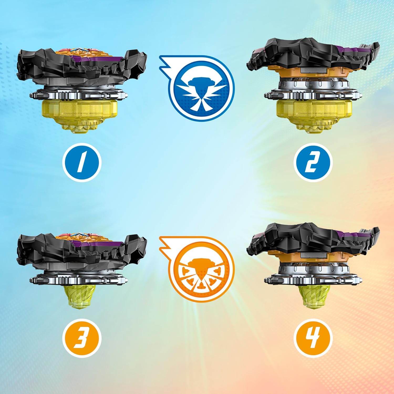BEYBLADE Burst QuadStrike Light Ignite Battle Set Stadium with 2 Tops and 2 Launchers H83919