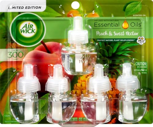 Air Wick Plug in Scented Oil Refill, 5 ct, Hibiscus and Blooming Orchids L4010