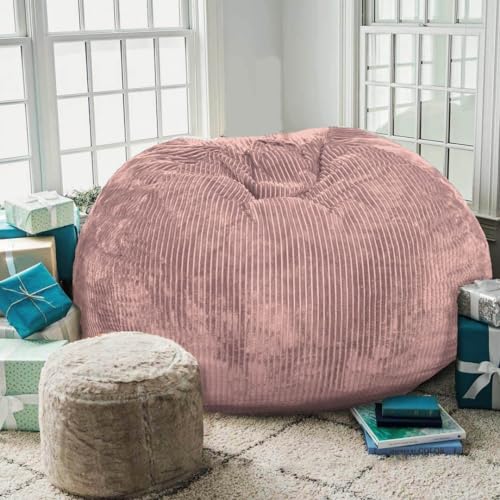 Faux Fur Bean Bag Chair for Adults with Filling, Blue J1419