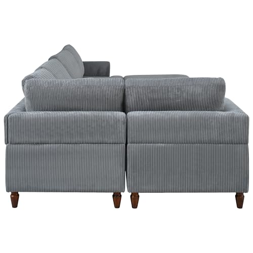 Oversized Modular Sectional Sofa with Movable Ottoman E909