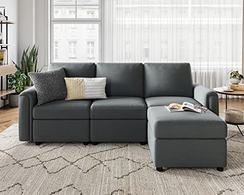 LINSY HOME Modular U Shaped Sectional Sofa with Storage, Blue M8981