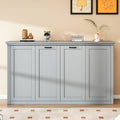 Queen Size Murphy Bed,Wall Bed Frame Folding into Cabinet Design for Small Space,Bedroom,Guest Room,Gray