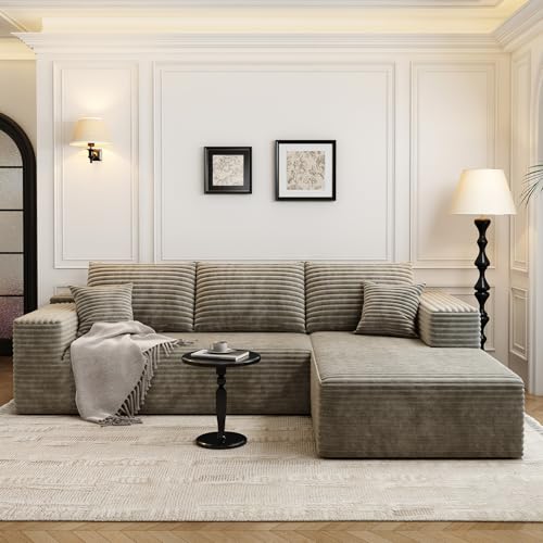 Cloud Modular Sectional Sofa with Ottoman, U Shaped, Black M332378