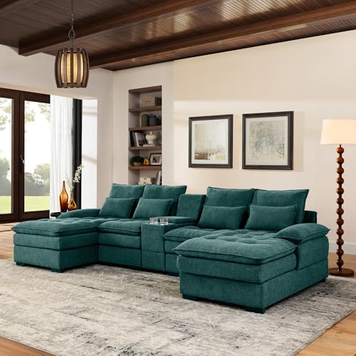 Oversized Modular Sectional Sofa with Movable Ottoman E909