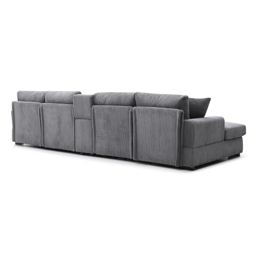 Oversized Modular Sectional Sofa with Movable Ottoman E909