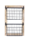 DecMode 22" Black Metal 2 Slots Magazine Rack Holder with Suspended Baskets
