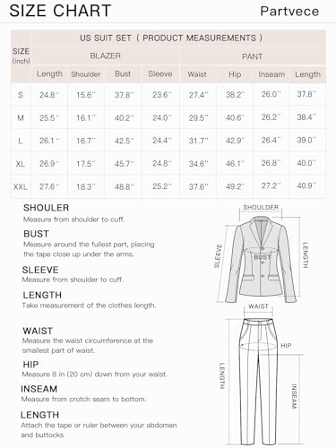 Partvece Women's 2 Piece Slim Fit Business Suit Set G9143