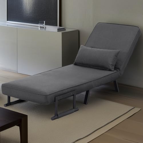 3 in 1 Sleeper Sofa Bed with Side Pocket, Black Convertible Futon Couch W34330