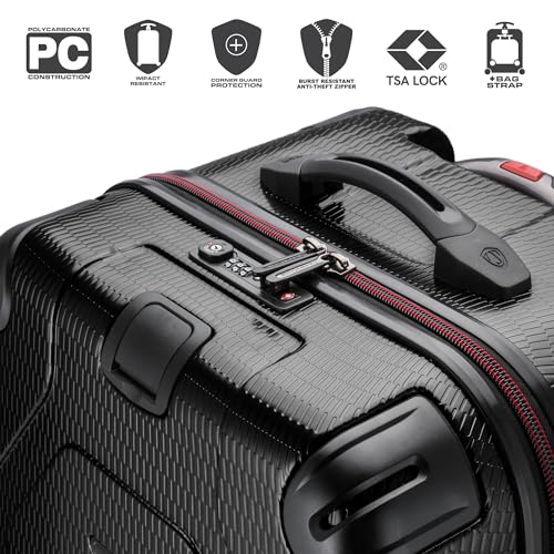 Traveler's Choice Maxporter II Hardside Polycarbonate Trunk Luggage with Spinner Wheels, Carbon Gray, 30" Q52928