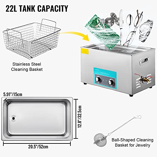 Mophorn 10L Ultrasonic Cleaner 304 Stainless Steel with Heater and Timer N4268