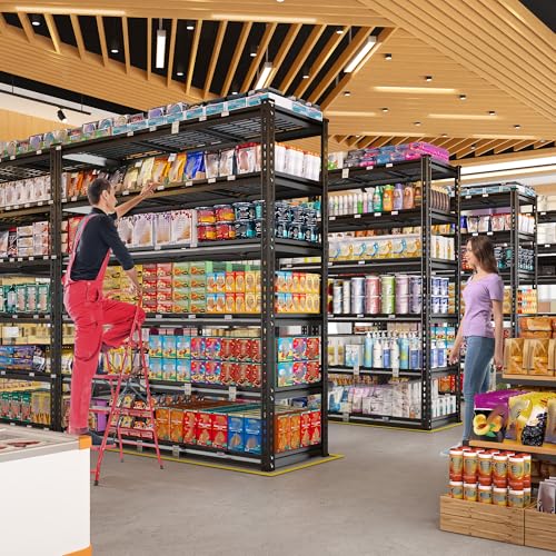 REIBII 60" W Garage Shelving 5-Tier Heavy Duty Metal Storage Shelves B60038