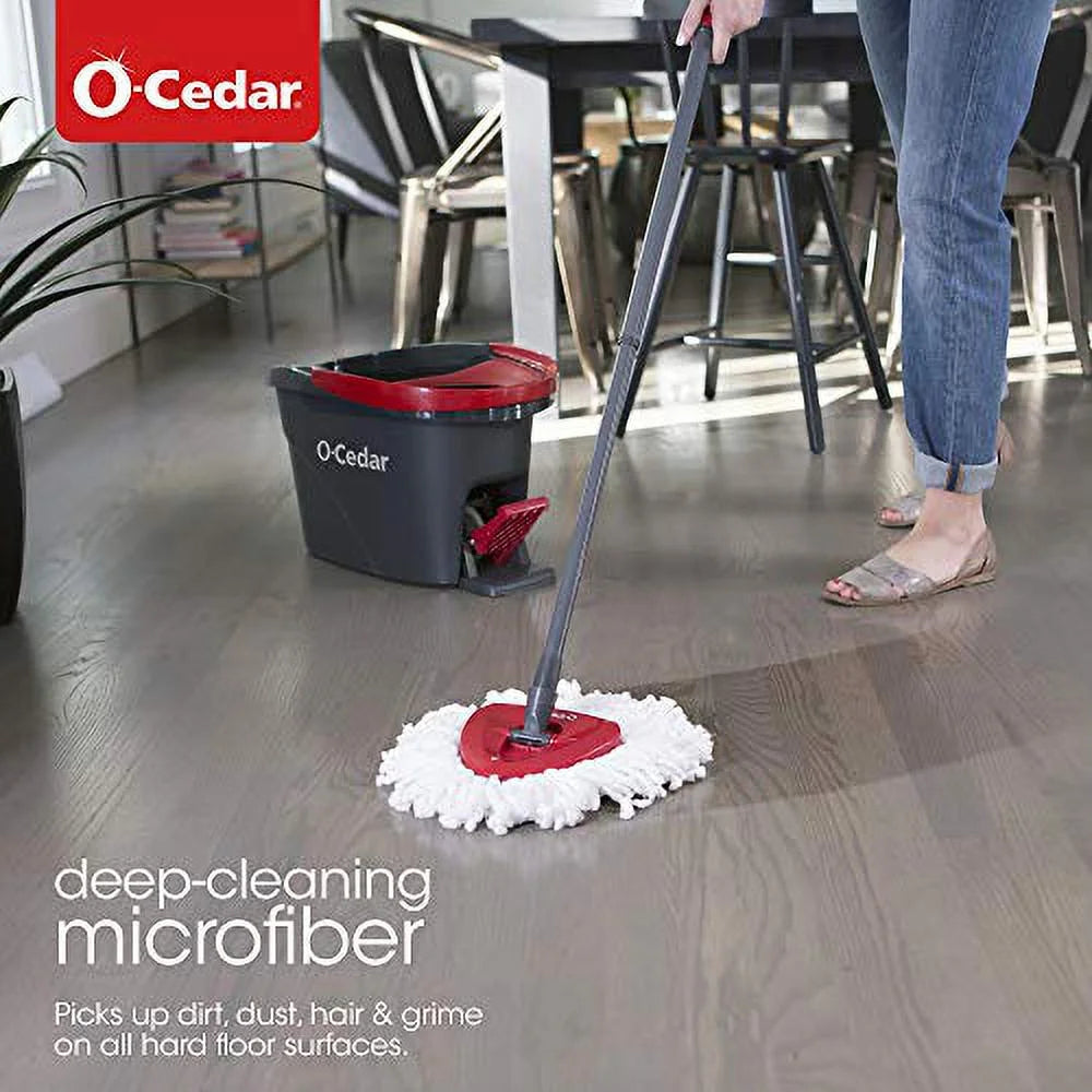 O-Cedar EasyWring Microfiber Spin Mop, Bucket Floor Cleaning System V7744