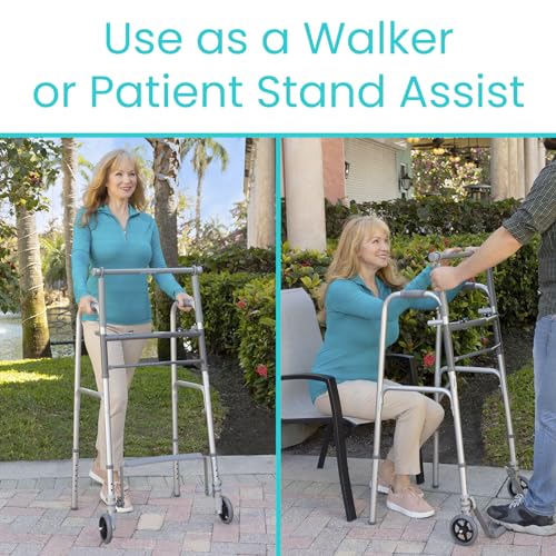 Vive Sit to Stand Walker - Lightweight Folding Rollator for Seniors A92008