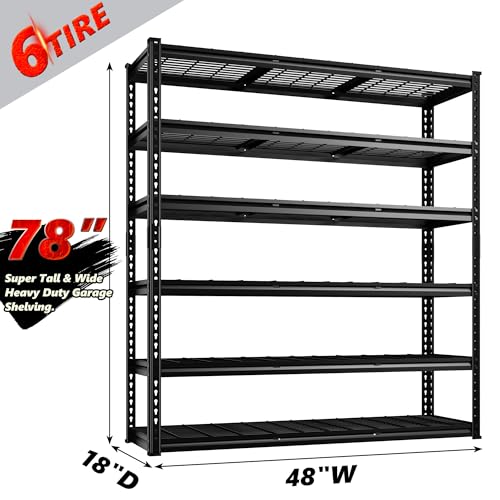 REIBII 60" W Garage Shelving 5-Tier Heavy Duty Metal Storage Shelves B60038