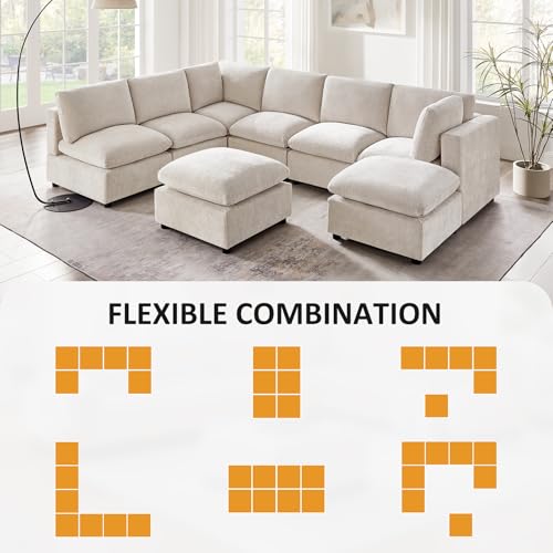 Modular Sectional Sofa with Ottoman for Small Apartments U669203