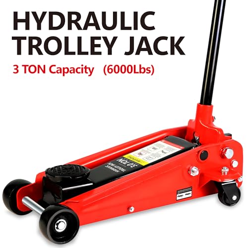Pvillez Floor Jack, Heavy Duty Hydraulic Low Profile Steel Racing Jack, 2 Ton Capacity Blue H10635
