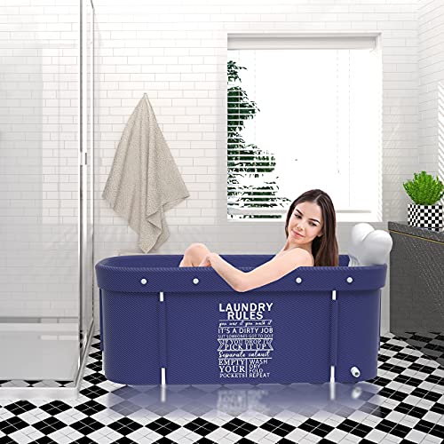 Portable Foldable Bathtub for Adult, Large Family Soaking Tub, Blue R42079