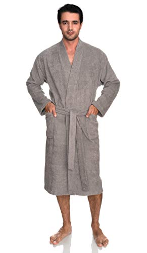 TowelSelections Men's 100% Cotton Terry Cloth Kimono Bathrobe X354