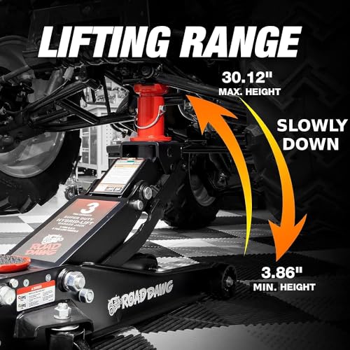 Torin Hydraulic Foldable Garage Floor Jack, 3 Ton Capacity, Black E45210