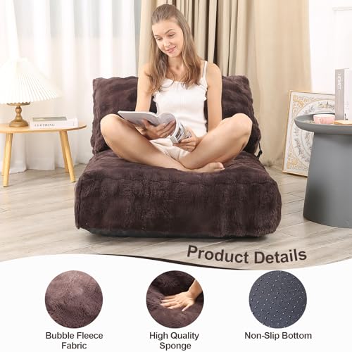 Comfy Lazy Floor Sofa Bean Bag Chair for Adults, Brown B5496