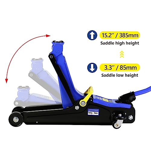 Pvillez Floor Jack, Heavy Duty Hydraulic Low Profile Steel Racing Jack, 2 Ton Capacity Blue H10635