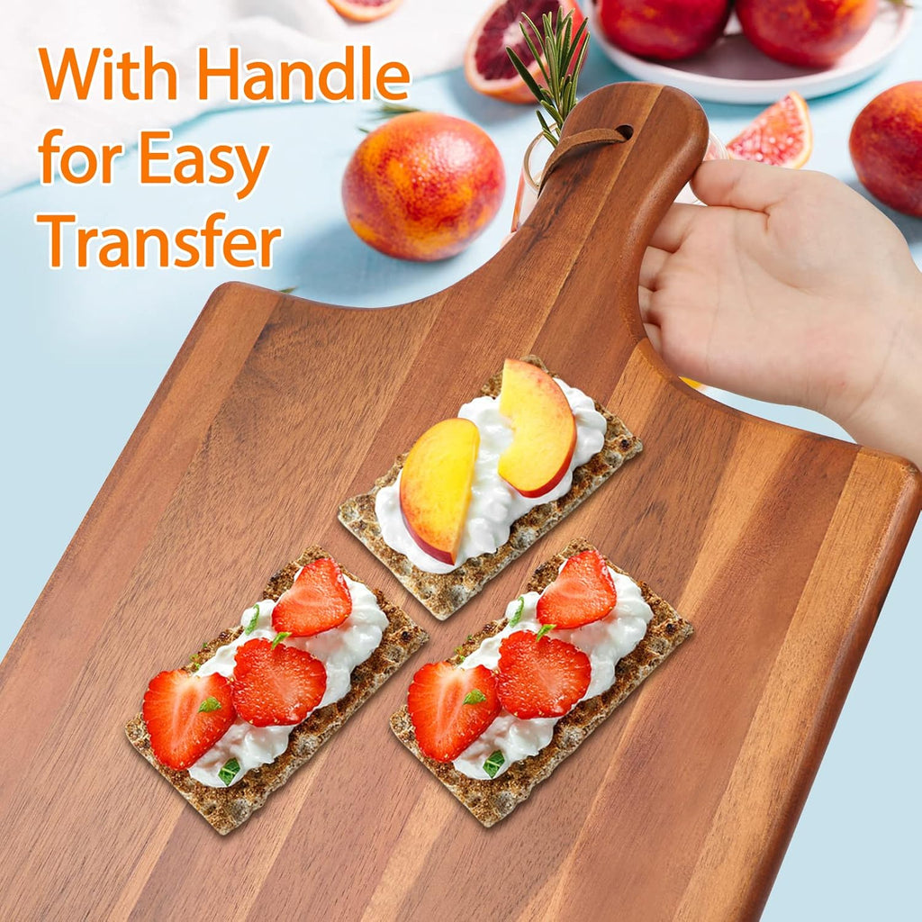 HOMEXCEL Acacia Wood Cutting Board with Handle 17"X11" V832