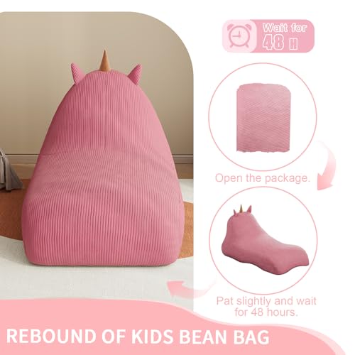 COMAX Unicorn Bean Bag Chair for Kids with Filler, Pink H562644