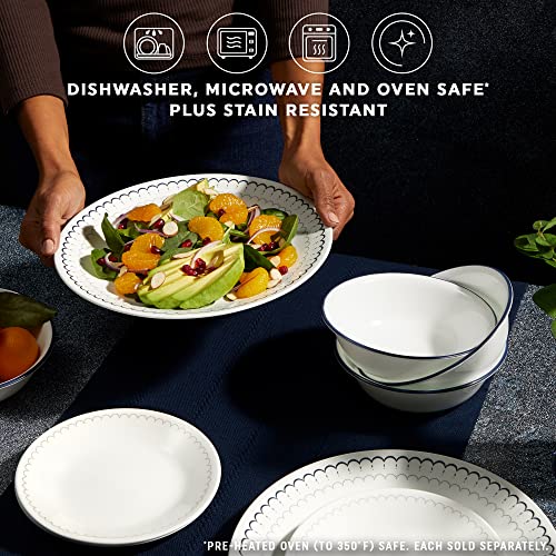 Corelle Vitrelle 6-Piece Salad Plate Set, Triple Layer Glass, 6.75 Inch, Winter Frost White W56883