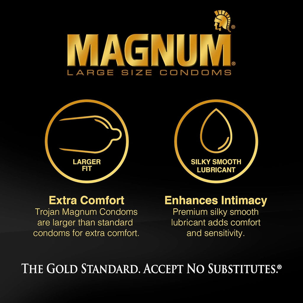 Trojan Magnum Large and XL Lubricated Condoms, 24 Count O330886