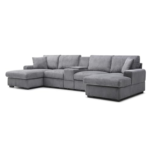 Oversized Modular Sectional Sofa with Movable Ottoman E909