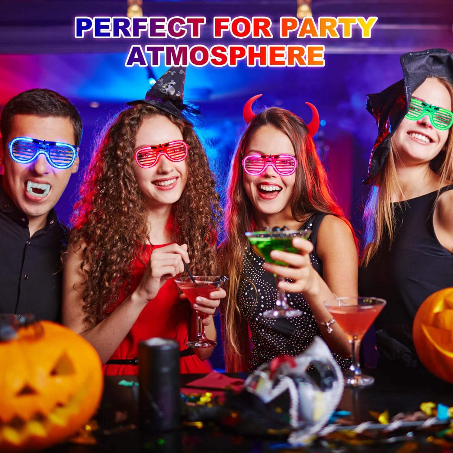 25 Packs LED Glasses Party Favor Bulk, 5 Neon Colors Glow in The Dark for Kids & Adults K780