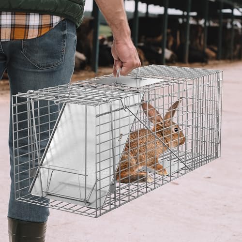 ZENY Live Animal Cage Trap 32" Steel Catch Release Humane Rodent Cage Y247383