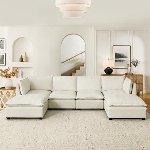 Oversized Modular Sectional Sofa with Movable Ottoman E909
