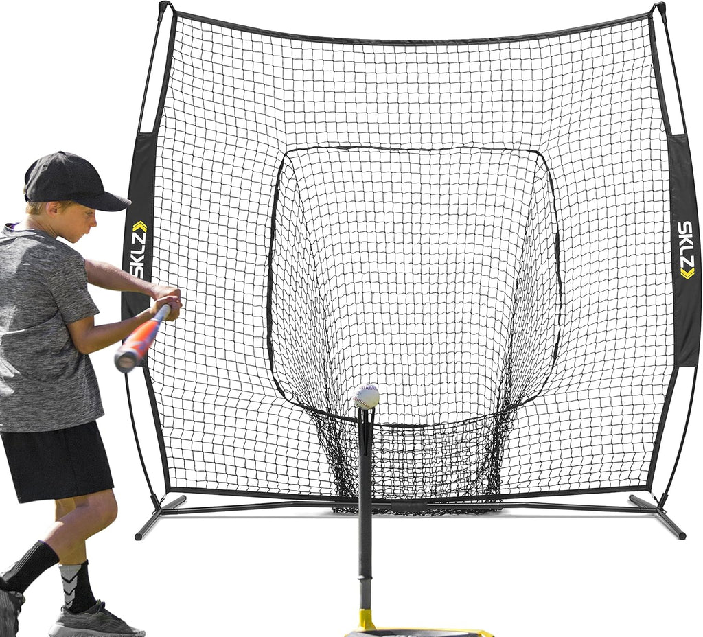 SKLZ Portable Baseball Softball Hitting Net with Vault, 7 x 7 ft Y813