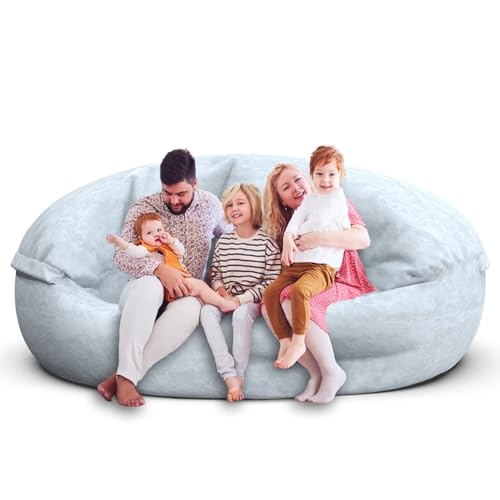 Bean Bag Chair for Adults 3FT, Soft Removable Cover, Light Gray M535251