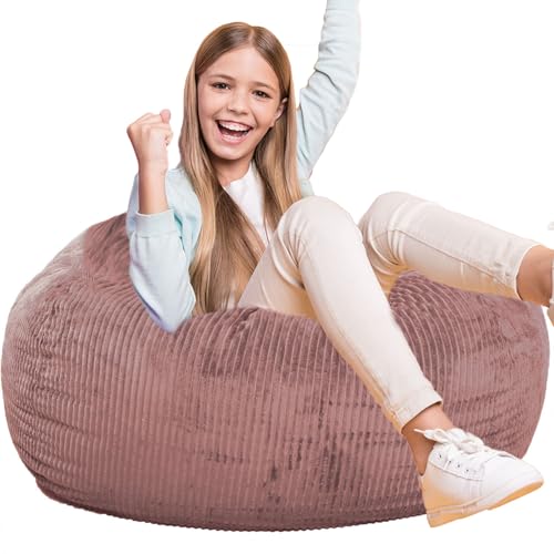 Faux Fur Bean Bag Chair for Adults with Filling, Blue J1419