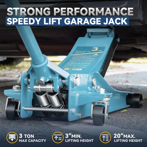 Auto Dynasty 4 Ton Low Profile Floor Jack, Heavy Duty Steel Hydraulic, Yellow B7990