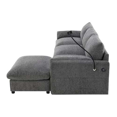 Oversized Modular Sectional Sofa with Movable Ottoman E909