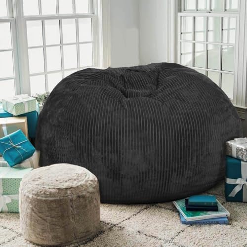 Faux Fur Bean Bag Chair for Adults with Filling, Blue J1419