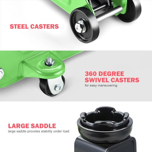 DNA MOTORING Floor Jack 3 Ton Low Profile Heavy Duty Hydraulic Car Jack, Black T11604