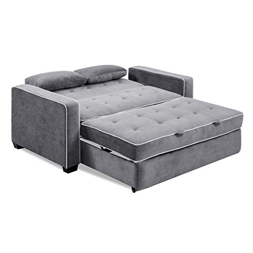 Serta Ainsley Convertible Sleeper Sofa Queen Size Navy Velvet V951