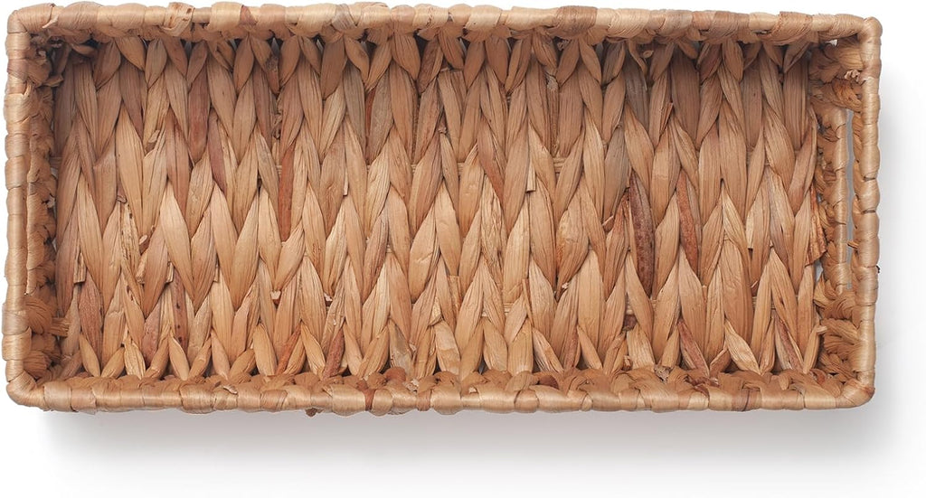 Water Hyacinth Wicker Toilet Paper Basket with Handles for Bathroom Storage D137