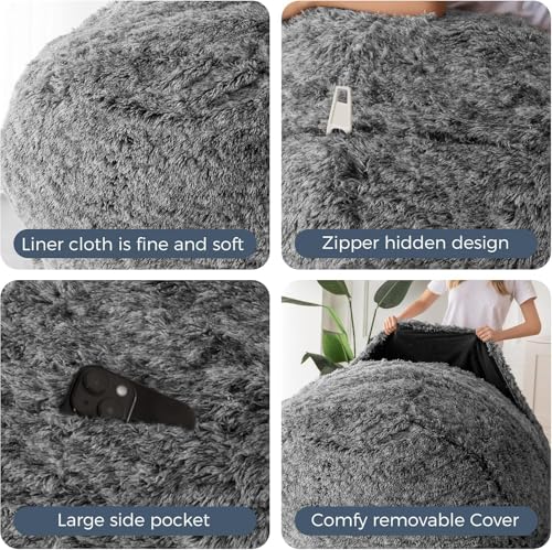 MAXYOYO Giant Bean Bag Chair Bed for Adults, Convertible Floor Sofa G466