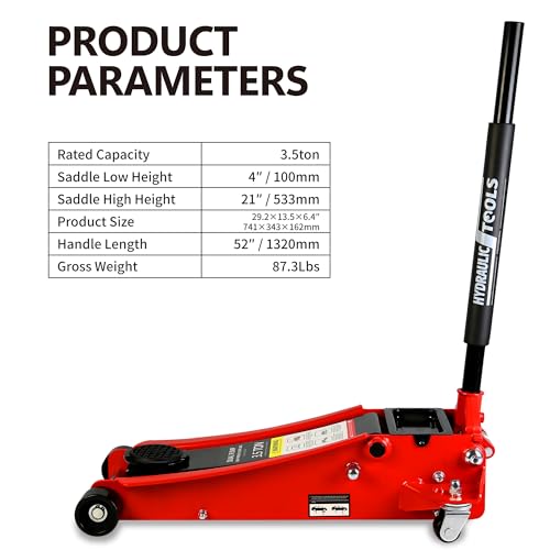 Pvillez Floor Jack, Heavy Duty Hydraulic Low Profile Steel Racing Jack, 2 Ton Capacity Blue H10635