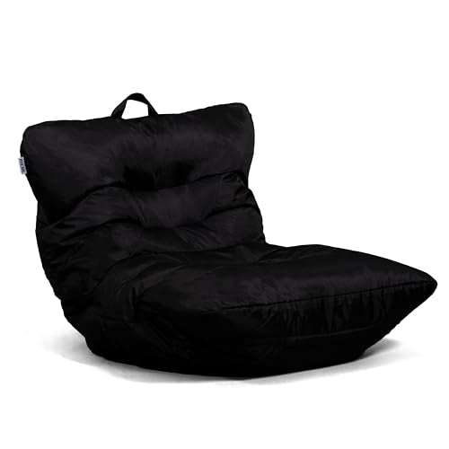 Big Joe Dorm Bean Bag Chair with Drink Holder, Black Smartmax, 3 ft Q1693