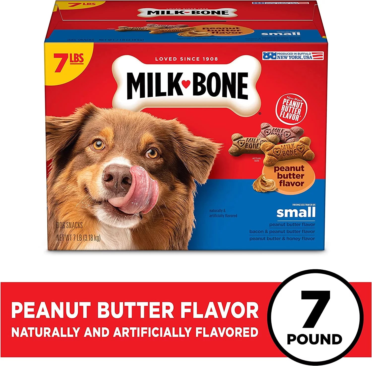 Milk-Bone Peanut Butter Dog Treats, Small Biscuits, 7 lb U40260