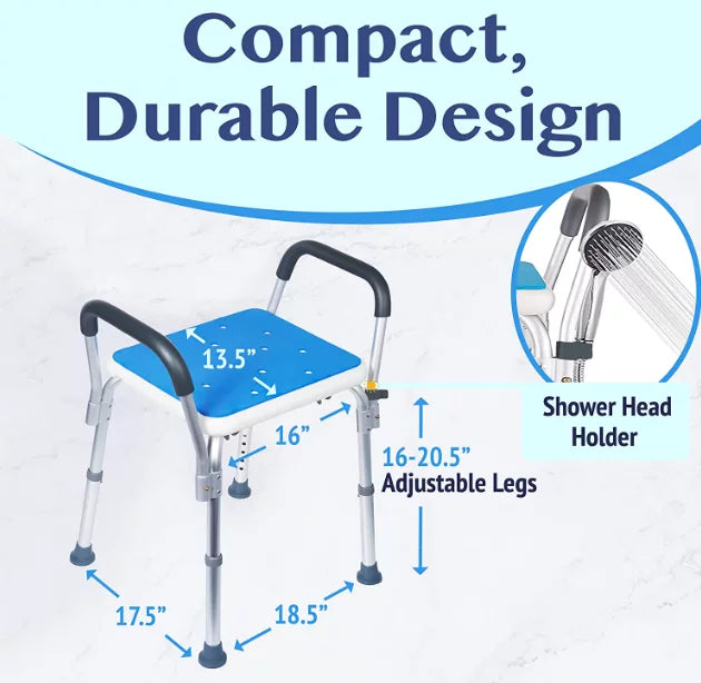 Medokare Shower Chair with Padded Seat and Tote Bag K61767