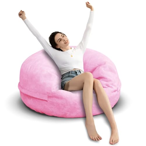 Bean Bag Chair for Adults 3FT, Soft Removable Cover, Light Gray M535251