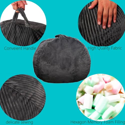 Faux Fur Bean Bag Chair for Adults with Filling, Blue J1419