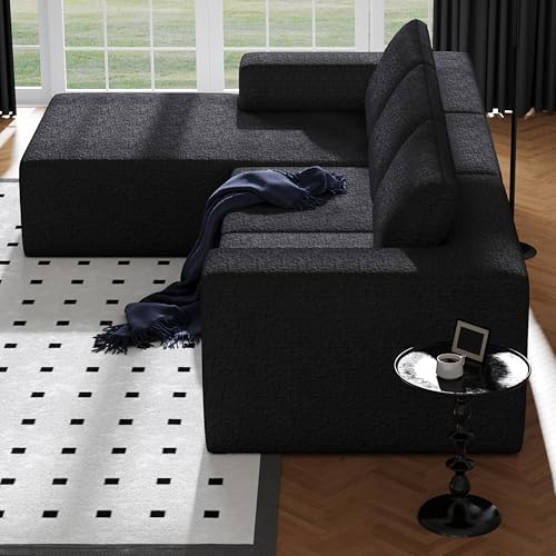 Cloud Modular Sectional Couch with L-Shape Chaise, White D960714